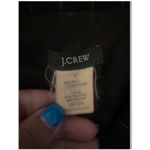 J.Crew Women's Black/White pinstripe Wool Blend button front Blazer Size 6 - Picture 5 of 8